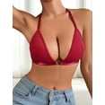 thumbnail image 2 of Deep V Triangle Bras for Women Sexy Spaghetti Strap Wireless Bralette 2 Piece Lightweight Backless Bra Sexy No Padded Racerback Bralette Tops Underwear, 2 of 6