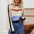 thumbnail image 3 of Sudadera Mujer Raglan Manga Larga Empalme Color Sudaderas Con Capucha Cortas Jerseys Casuales Eccomum Camello/Extragrande, 3 of 7