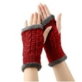 thumbnail image 3 of QQAMB Gloves for Women Hand Knit Fingerless Winter Wool Texting Gloves Mittens Warm Lined Stretchy Arm Warmers Mittens, 3 of 4