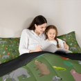 thumbnail image 4 of Manfei Jungle Elephant Full Size Comforter Sets, Kawaii Wildfife Bedding Comforter Set, Green, Black Reversible, 3pcs, 1 Comforter and 2 Pillowcases, 4 of 7