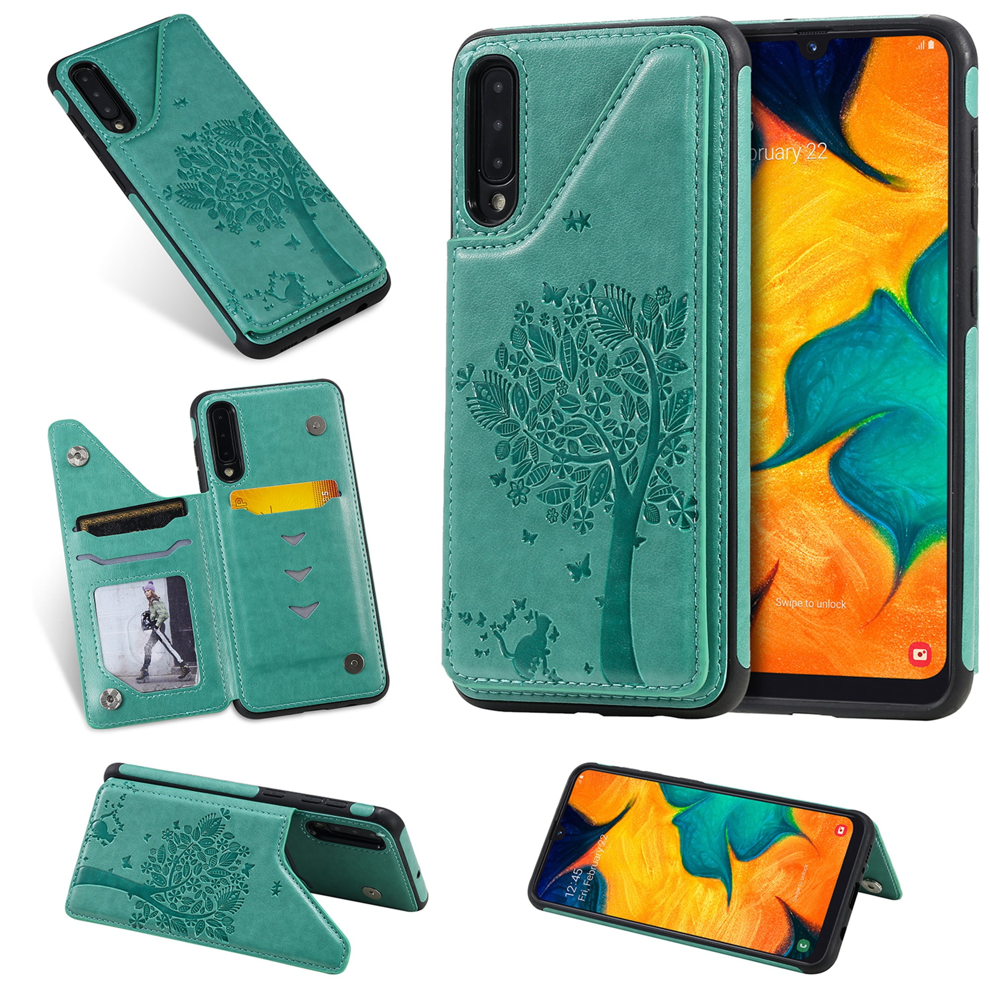 15% OFF by SUNSKY COUPON CODE: EDA0052579 for For Samsung Galaxy A50 / A30s Little Tiger Embossed Leather Phone Case(Green)