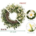 thumbnail image 2 of 24 inch Wreaths for Front Door,White Daisy Wreath with Fake Silk Floral Green Eucalyptus Leaves and Lavender for Front Door Window Wall Wedding Farmhouse Festival Decor, 2 of 7