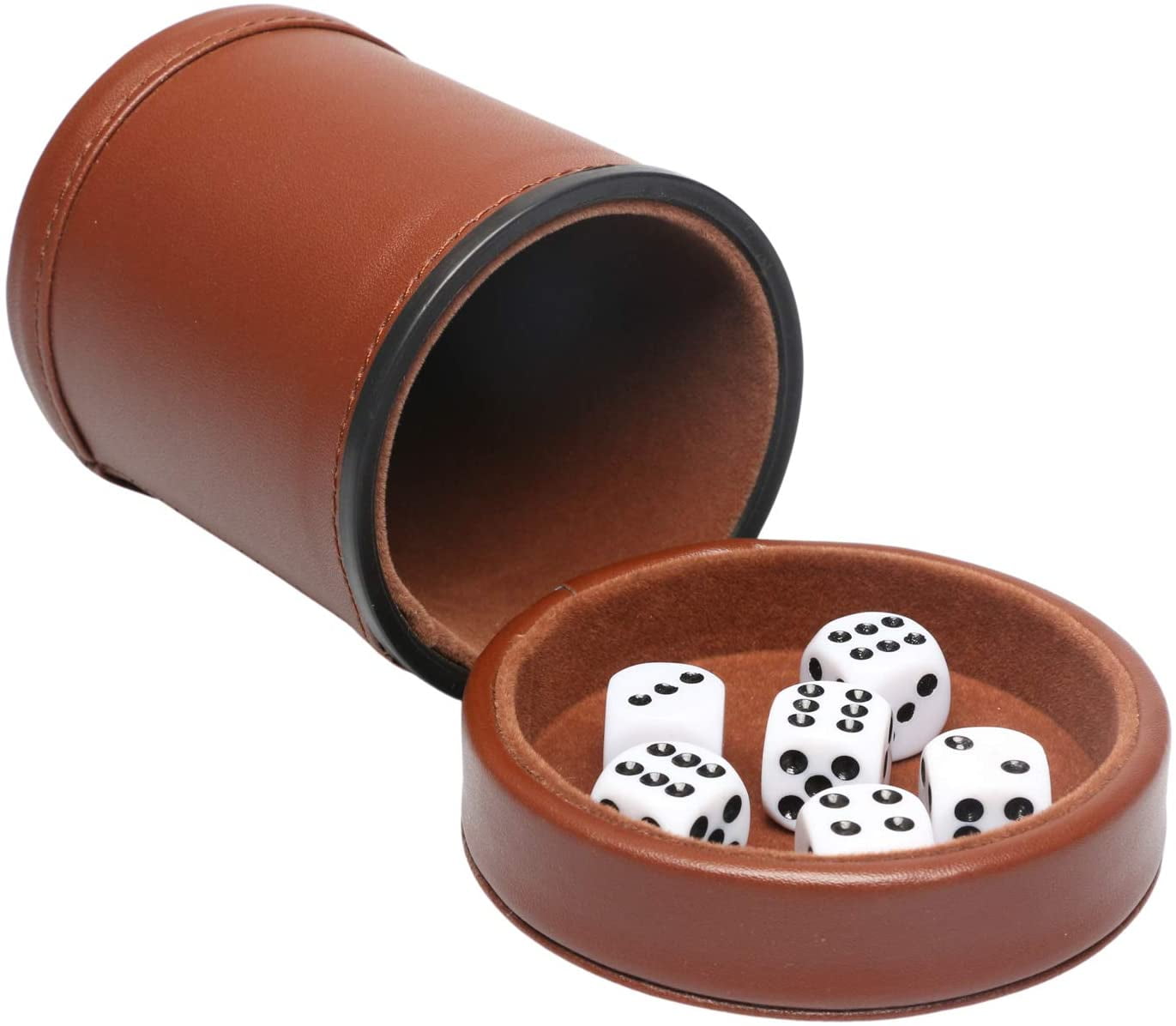 Leather Dice Cup Shaker for yahtzee Party Home Personalized Stitched Cup 