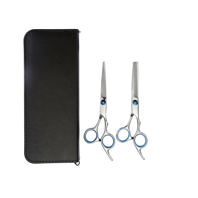 Lemonbest 2Pcs 6 Inch Hair Scissors Set Straight Scissor Thinning Shear