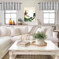 thumbnail image 4 of Black Grey Botanical Kitchen Curtain Valances for Windows Farmhouse Short Curtains, Pastoral Spring Summer Leaf Aesthetics Rod Pocket Valance Curtain for Bedroom Cafe Living Room, 4 of 8