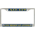 thumbnail image 1 of USNS Mission San Antonio AO-119 License Plate Frame, 1 of 1