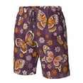 thumbnail image 5 of Kll Buffalo Plaid And Butterflys Men'S Casual Summer Beach Shorts Hawaiian Shorts With Pockets-Small, 5 of 9