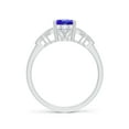 thumbnail image 2 of ANGARA Natural Vintage Style Oval 1.25 ct Tanzanite Ring with Diamonds in 14K White Gold for Women (Size-8x6mm) | December Birthstone, Anniversary, Jewelry Gift for Women | Natural Tanzanite Ring, 2 of 9