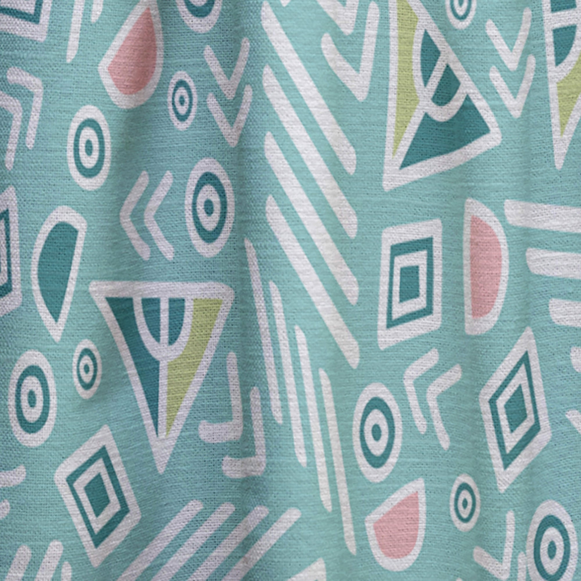 Designart 'Pastel Retro Tribal Pattern' Mid-Century Modern Curtain Panel