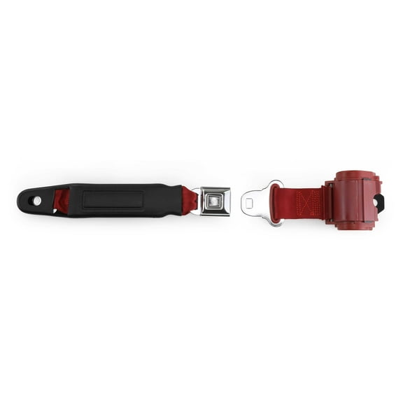 RetroBelt Dark Red Pushbutton Retractable Lap Seat Belt Bucket Seat