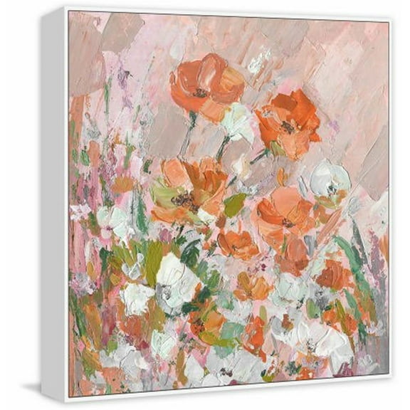 Marmont Hill Mh-Julncf-24-Wff-32 32" X 32" "Peachy Petals" Framed Giclee Painting On
