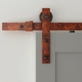 thumbnail image 4 of 6.6 Ft. Hook Strap Satin Brass PVD Rolling Barn Door Hardware Kit with 2-3/4 in. Wheel, 4 of 7