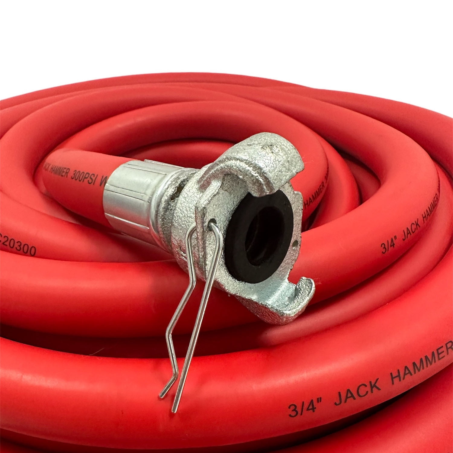 3/4" NBR Rubber Jack Hammer Air Hose, Crimped Crowfoot Chicago Coupling Fitting JackHammer Hose 50 ft