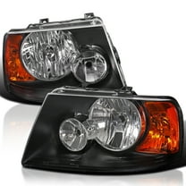 Spec-D Tuning Black Headlights Front Driving Head Lamps Compatible with 2003-2006 Ford Expedition L R Pair Head Light Lamp Assembly