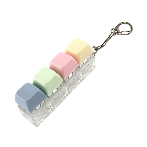All in One Keyboard Fidget Toy Keychain Clicker Stress Relief Pinch Fingers Anxiety Unease Sturdy Reliable Non Fading