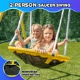thumbnail image 5 of Sportspower Super Star 5-in-1 Metal Swing Set: 2 Swings, Flying Saucer, 2-Person Roman Glider, 6.5ft Slide; Great for Kids 3-8; Bonus Anchor Kit, 5 of 10