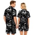 thumbnail image 5 of Halloween Couple Pajamas Matching Sets Button Up Pajamas Halloween Pj Set Halloween Pajamas Spooky Pajamas Women Couple Matching Pajamas Sets Women & Men Button Down Pjs Men, Black, L, 5 of 5