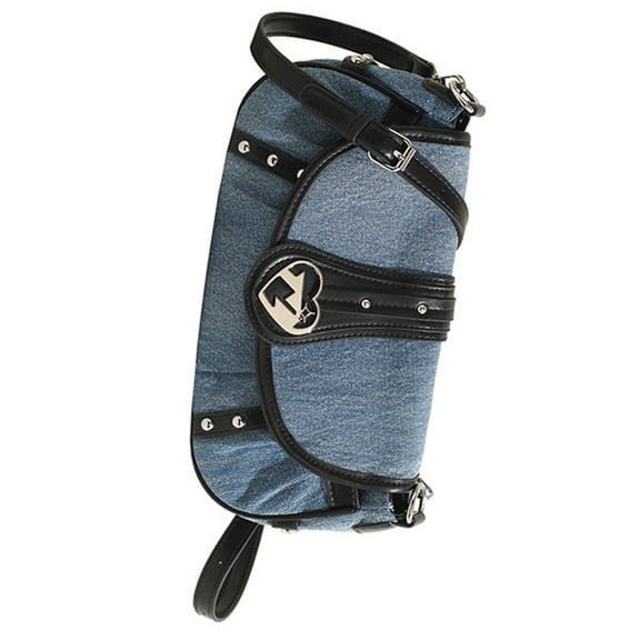 YIEMEEN Women Denims Shoulder Bag Punk Heart Buckled Crossbody Bag Small Purse Handbag