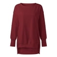 thumbnail image 2 of Gerichy Womens Oversized Crewneck Solid Color Sweatshirt Side Slit Long Sleeve Pullover Slouchy Fit Tops Hoodies for Women Long Sleeve Shirts for Women, 2 of 4