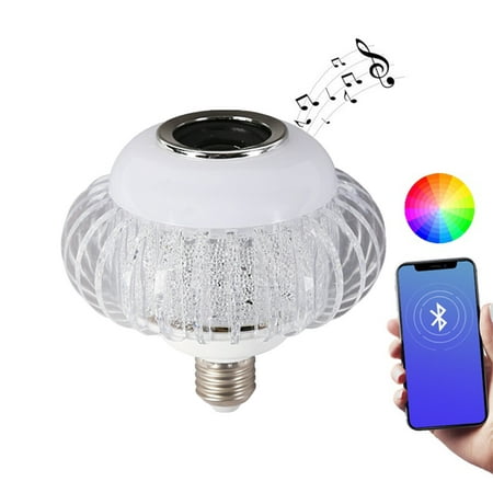 Christmas Savings Clearance! Cbcbtwo Smart Home Lighting Bulbs Multicolor Dimmable LED Light Bulb with Built-in Speaker 24W E27 Base Compatible with Bluetooth & Remote Control for Home Office