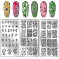 thumbnail image 1 of PH PandaHall 3PCS Nail Stamping Plates Nail Stencils Plant Print Nail Stamper Stainless Steel Nail Image Plates Flowers Leaf Nail Stamp Tool for Print, 1 of 4