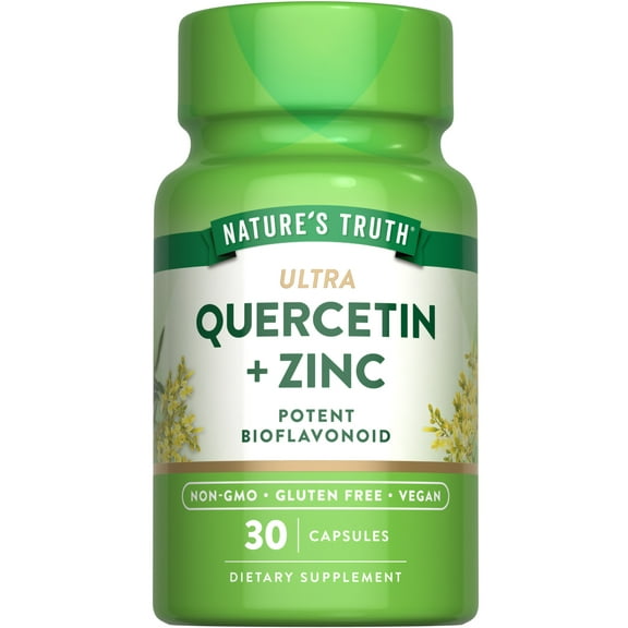 Quercetin with Zinc | 30 Capsules | Vegan, Non-GMO & Gluten Free Supplement | by Nature's Truth