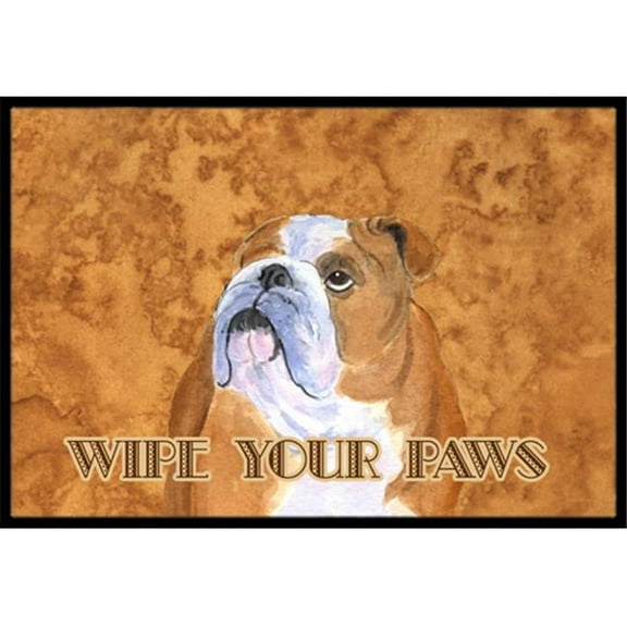 Carolines Treasures  18 X 27 In. Bulldog English Wipe Your Paws Indoor Or Outdoor Mat
