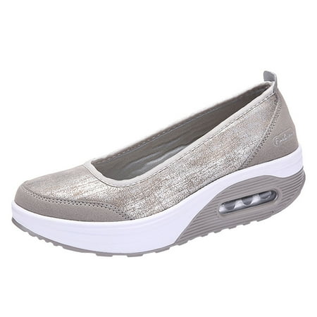 

Bnwani Shoes for Women 2022 Fashion Women Air Cushion Platform Shoes Jelly Shoes Slip Sport Sneakers White 5-5.5