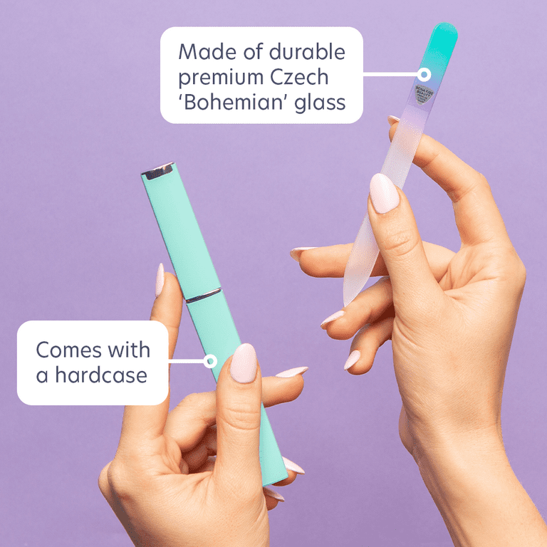Glass Foot File, Foot Callus Remover and Foot Sander by Bona Fide Beauty  Premium Czech Glass Nail File