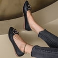 thumbnail image 5 of pwidon Women's Ballet Flats Slip On Flat Rhinestone Heart Bow Comfort Office Walking Casual Dress Shoes Black 5, 5 of 5