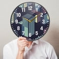 thumbnail image 6 of Yayeee Wall Clock Battery Operated 9.5" Silent Quartz Non-Ticking for Living Room Decor, Cube Stripes, 6 of 8