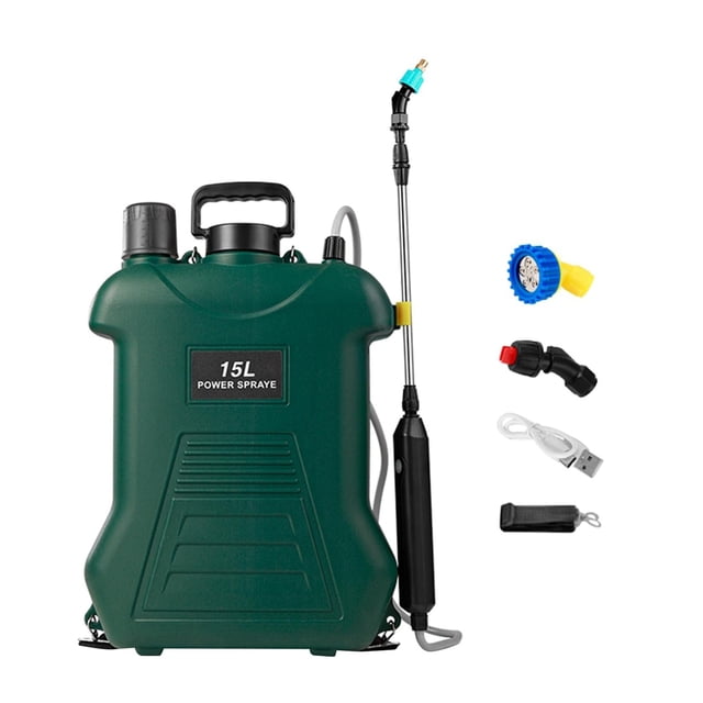 Rocinador eléctrico 15 L Dispensador agrícola ajustable para riego al aire libre Verde