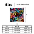 thumbnail image 5 of Graffiti Pillow Covers Sets - Decorative Pillows for Bed and Couch - Unique Patterns - Available in 16x16, 18x18, and 20x20 Inches - Set of 2 for Any Occasion, 5 of 6