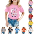 thumbnail image 3 of Little Girl Easter Shirt Fashion Breathable Yellow Sunflower Easter Story Tshirt Kids Easter Hop Toddler Short Sleeve Top, 3 of 5