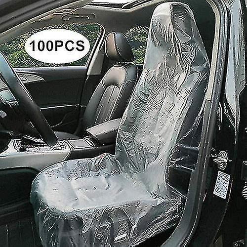 100 piezas de fundas de asiento de coche desechables protectores de asiento de coche, fundas de asiento de coche desechables de plástico impermeables para servicio de reparación, Protector de asiento de coche-- Bolígrafo Bolígrafo Bolígrafo de papelería