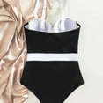 thumbnail image 5 of Rigardu Hot Sale!! One Piece Swimsuit for Women Tummy Control Push Up Underwire Swimwear Cheeky Color Block Monokini Bathing Suit Temperament Beach Tight Swimwear with Padded Swimwears Black L, 5 of 5