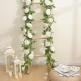 thumbnail image 4 of Guirnaldas artificiales de eucalipto Dolicer, 2 unidades con 8 rosas, 2 m, 4 of 9