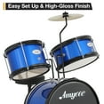 thumbnail image 5 of 3 Piece Kids Drum Set, Junior Drum Set for Beginners with Bass Tom Snare Drum, 14.76 Inch Drum Kit with Snare, Cymbal, Drumsticks, Adjustable Seat (Blue), 5 of 8