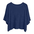 thumbnail image 5 of XDIAHBPL Womens Tops T Shirts For Women Casual Fashion Blue Summer Crewneck Batwing Half Sleeve Tee Loose Basic, 5 of 6