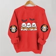 thumbnail image 4 of Enjoytime Womens Crewneck Sweatshirt Halloween Cute Ghost Graphic Long Sleeve Oversized Sweatshirts Fall Fashion Vintage Pullover Tops, 4 of 7
