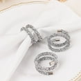 thumbnail image 6 of Balsa Circle 4 Silver  Swirl Design Rhinestone Napkin Rings Party Events Reception Decorations Wedding Supplies, 6 of 8