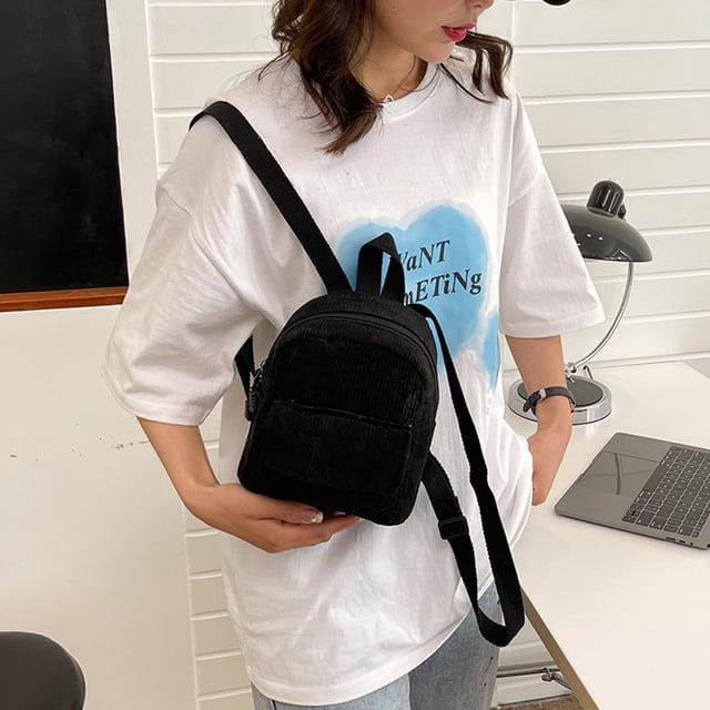 Bolsa Mini mochila de pana para mujer. mochila de viaje retro para niñas (negro) Ehuebsd Nuevos Originales