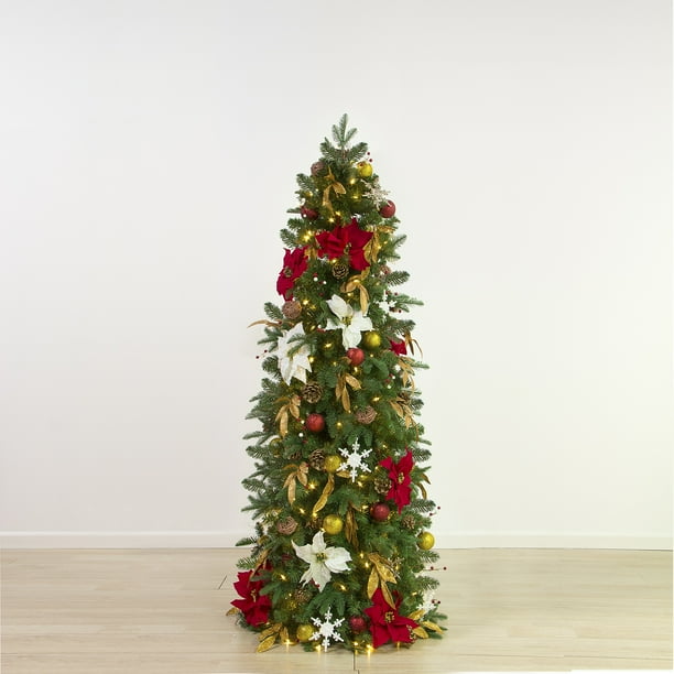 5.5 Ft Historic PreDecorated and PreLit Easy Setup Christmas Tree