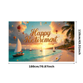 thumbnail image 2 of Beach Themed Happy Retirement Banner with Sailing Boats Balloons and Stars Party Decoration Backdrop for Retirement Parties Photo Shoots and Celebration Events, 2 of 7