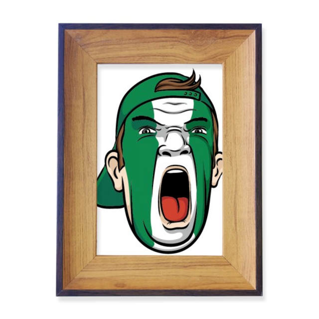 Nigeria Flag Makeup Head Screang Cap Photo Frame Exhibition Display Art Desktop Painting