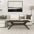 thumbnail image 2 of Plank+Beam Solid Wood Cross Leg Rectangular Coffee Table, 48" Coffee Table for Living Room, Walnut, 2 of 8