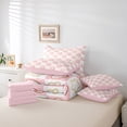 thumbnail image 5 of Feelyou Happy New Year Twin Bedding Sets 7-Piece for Teen, Princess Love Heart Bedding Comforter Set, Christmas Stars Print Reversible Sheet Sets, Ultra Soft Home Decor, 5 of 7