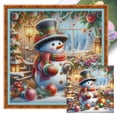 thumbnail image 1 of Kit Punto Cruz Con Muñeco Nieve Hilo Algodón Ecológico Bordado 11CT 50x50cm, 1 of 9