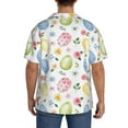 thumbnail image 5 of KLL Easter Egg3 Print Men's Shirt Short Sleeve Button Down Summer Cuba Beach Shirts- Medium, 5 of 7