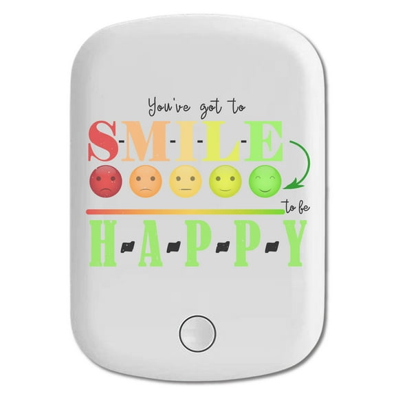 DistinctInk Magnetic Battery Pack, 5000 mAh Wireless Portable Charger with USB-C Cable, Compatible with MagSafe iPhone 14 / 13 / 12 Series - Smile To Be Happy